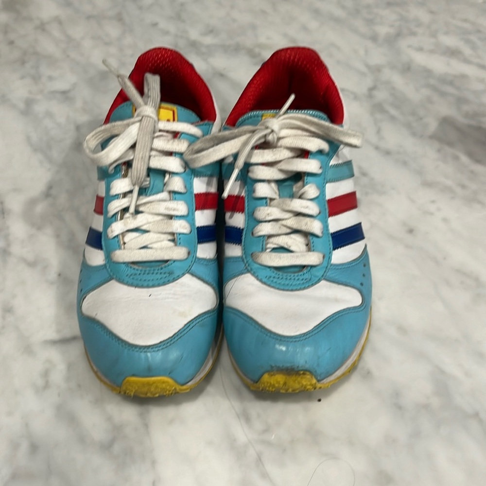 2/$50 Y2K/2008 Retro Adidas Red, White, Blue, Yellow Shoes. Sz 6.5/Women 8!